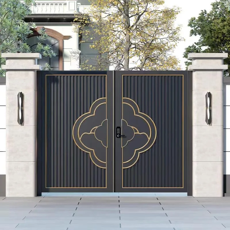 Thermal Break Cast Aluminum Double Swing Courtyard Gate